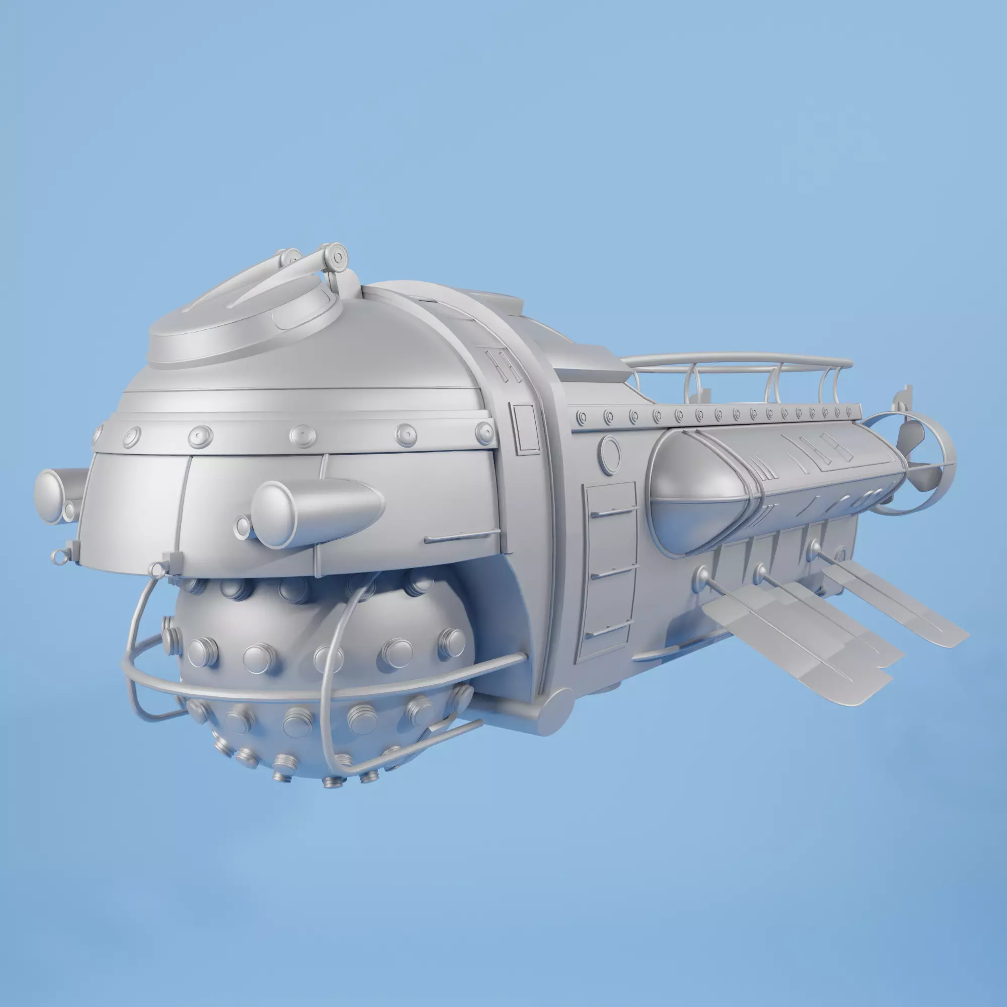  Fast and heavy military reconnaissance submarine 3d model free Free low-poly 3D model_0