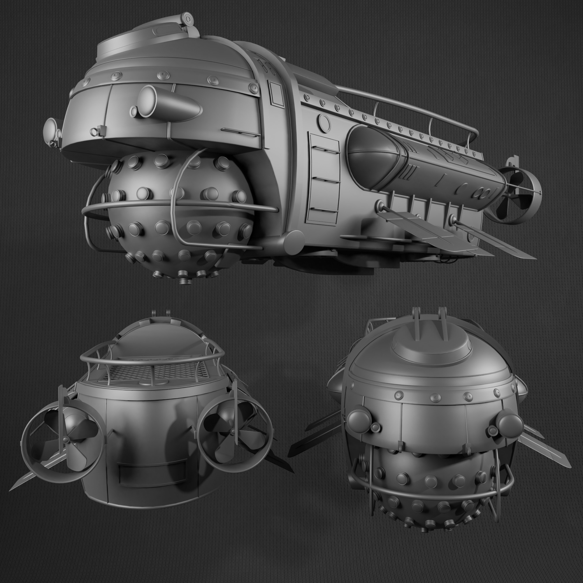  Fast and heavy military reconnaissance submarine 3d model free Free low-poly 3D model_1