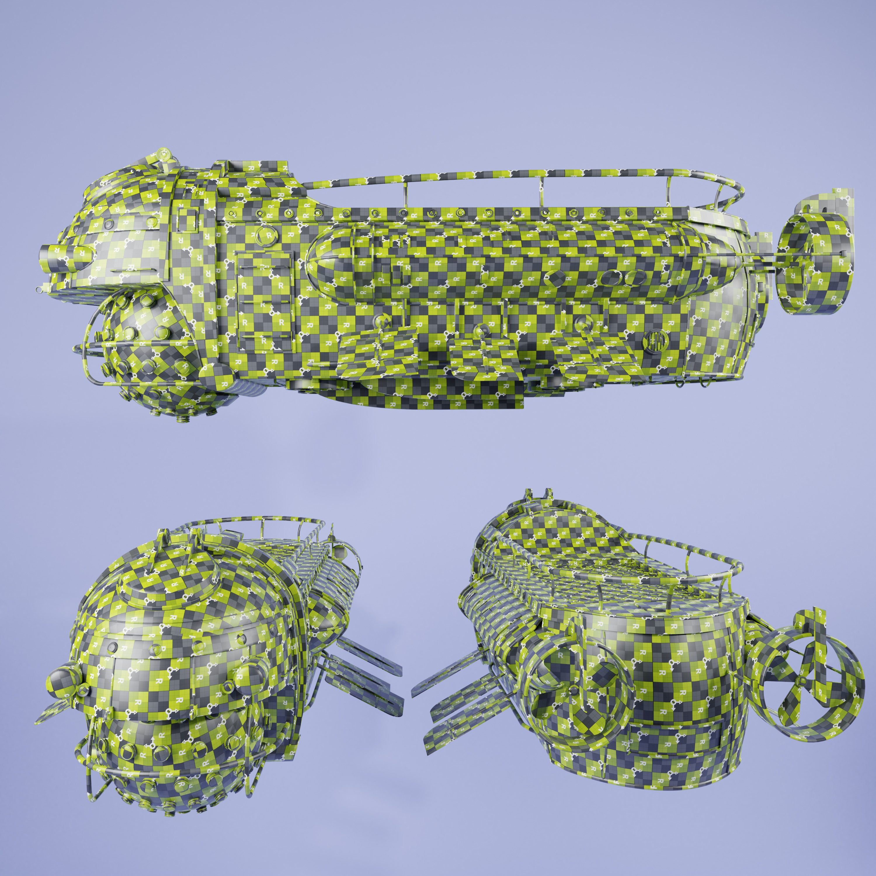  Fast and heavy military reconnaissance submarine 3d model free Free low-poly 3D model_3