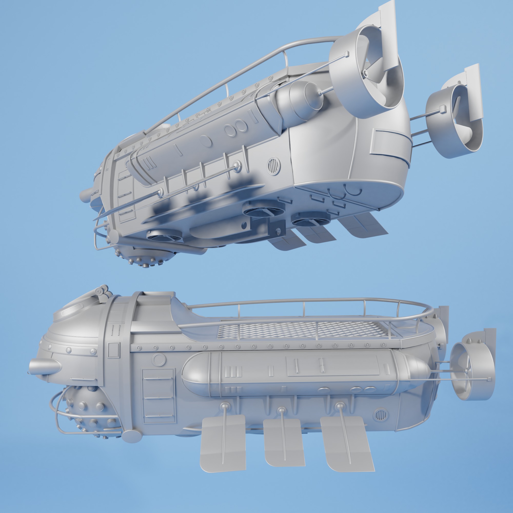  Fast and heavy military reconnaissance submarine 3d model free Free low-poly 3D model_2