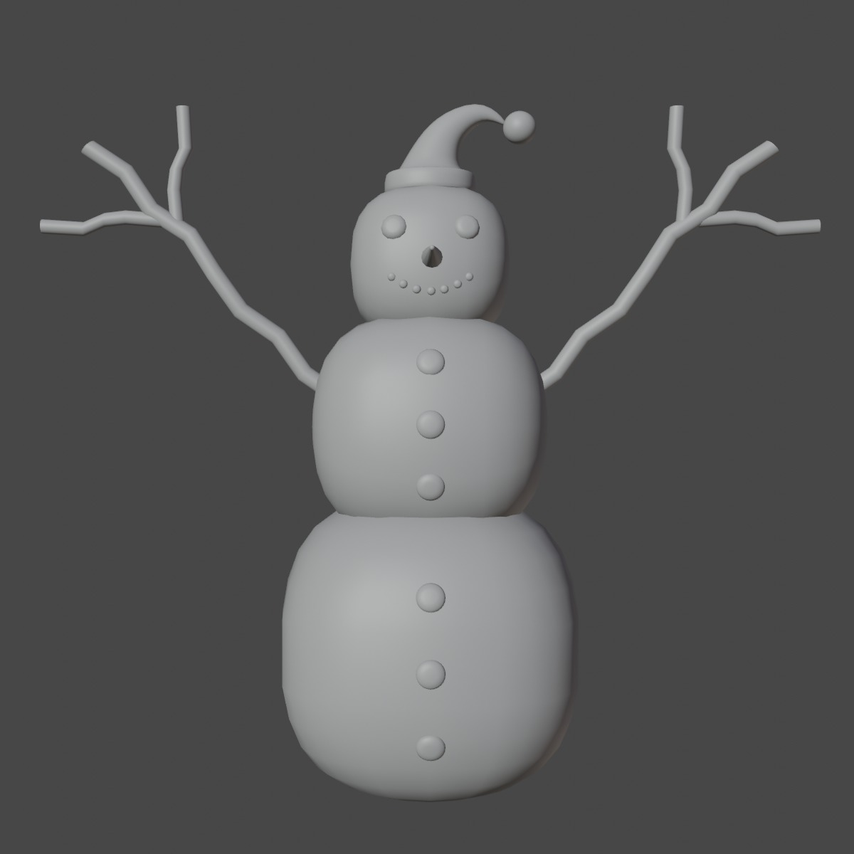 Snowman 01 Low-poly 3D model_8