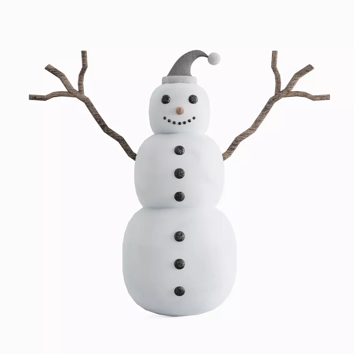 Snowman 01 Low-poly 3D model_0