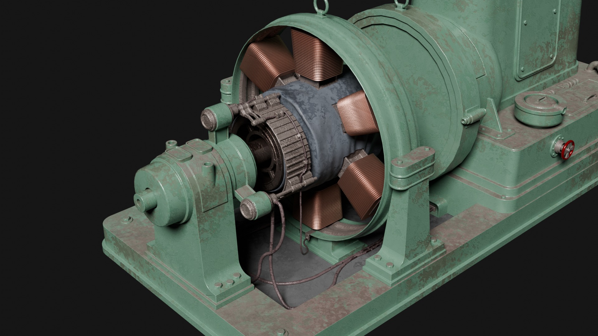 Old Electric Power Generator - Modular - Blender UE5 Ready Low-poly 3D model_2