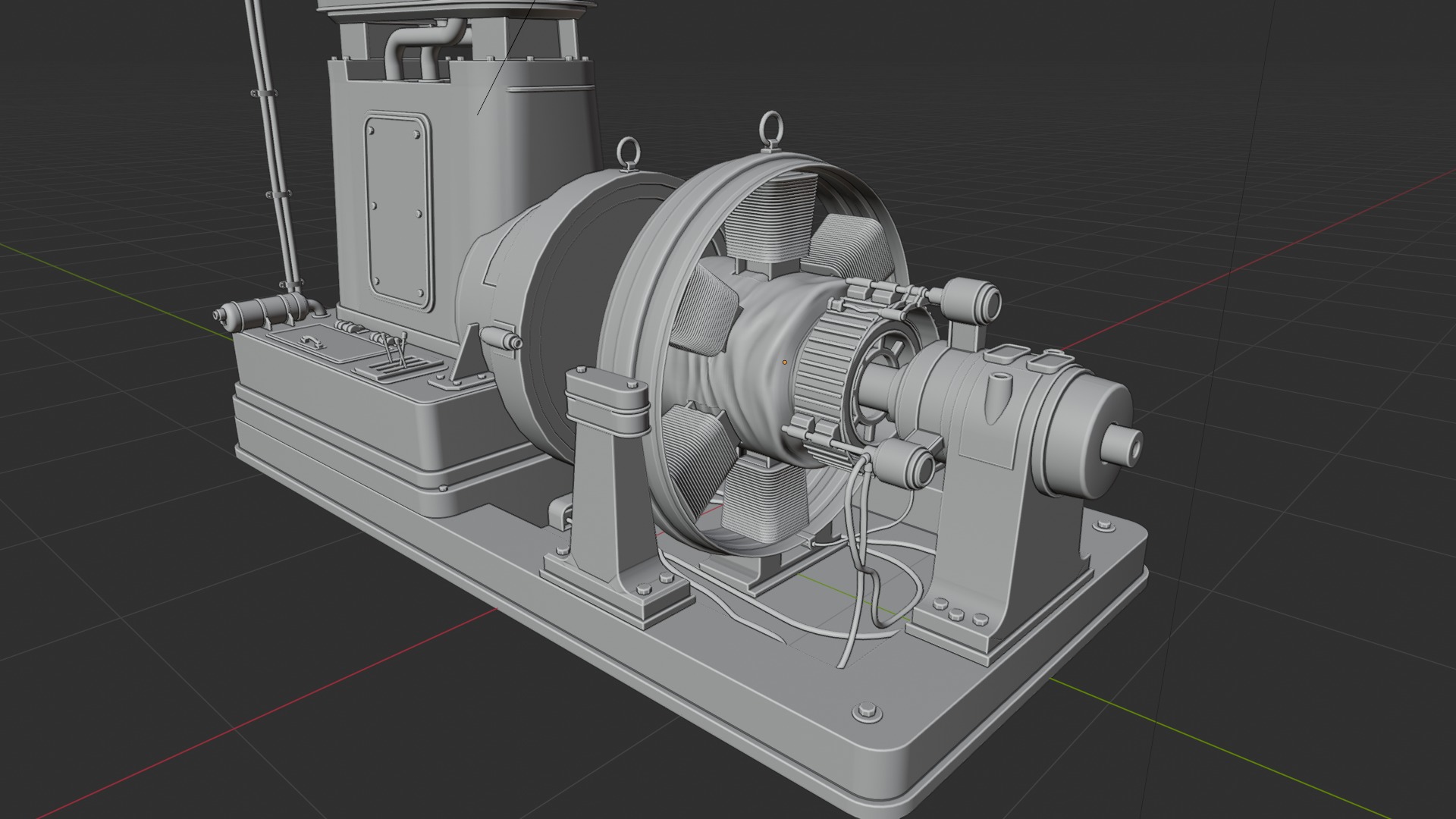 Old Electric Power Generator - Modular - Blender UE5 Ready Low-poly 3D model_4
