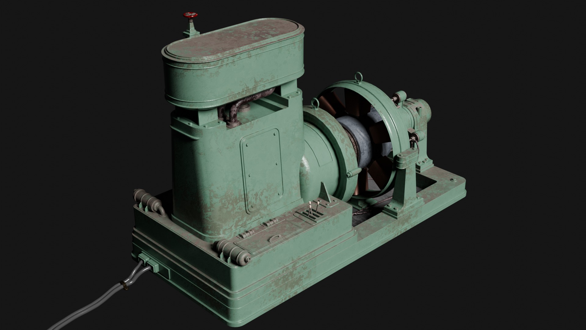 Old Electric Power Generator - Modular - Blender UE5 Ready Low-poly 3D model_3