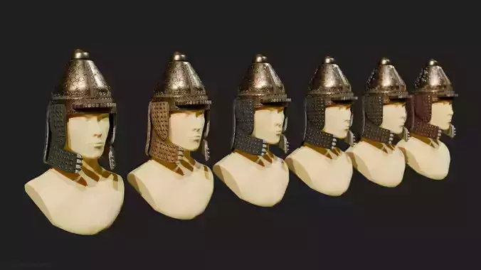 Fantasy Historic Chinese Qin Dynasty Style Helmet Bundle