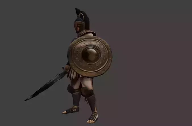 Spartan Warrior 3D Character Model 3D model