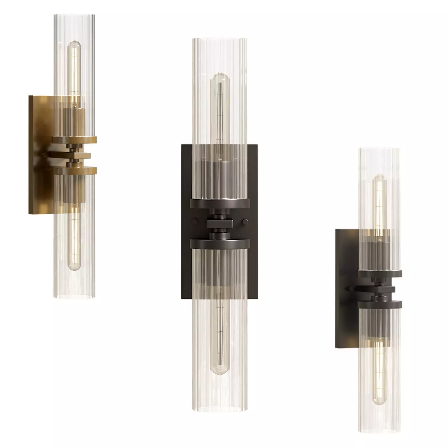 Andreas 2-Light Wall Sconce Low-poly 3D model_0