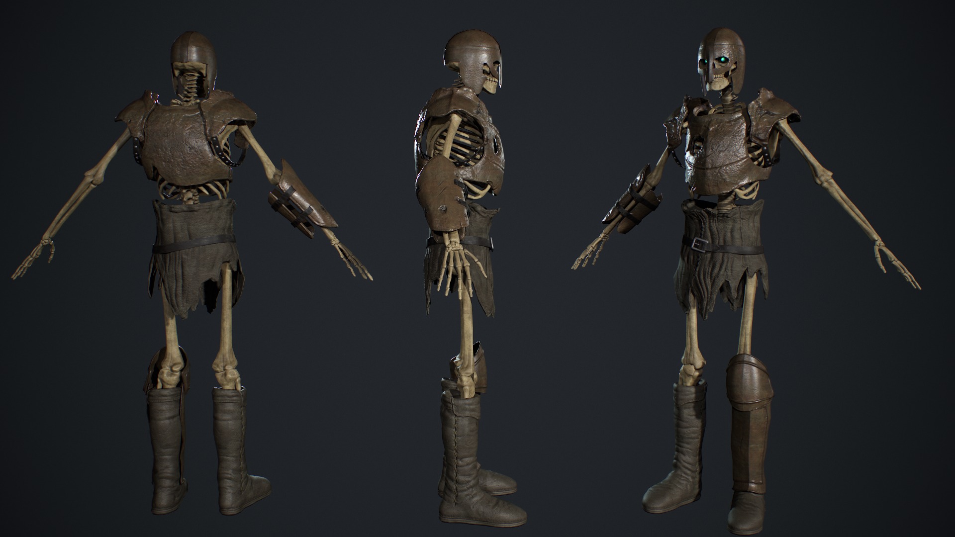 Skeleton 02 Low-poly 3D model_6