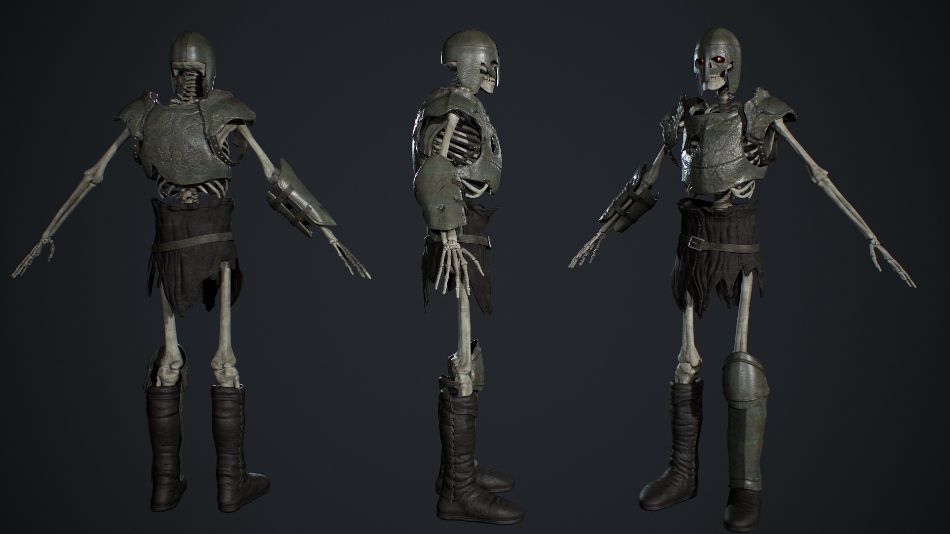 Skeleton 02 Low-poly 3D model_5
