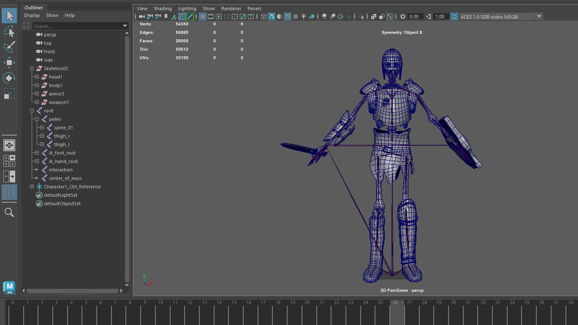 Skeleton 02 Low-poly 3D model_23