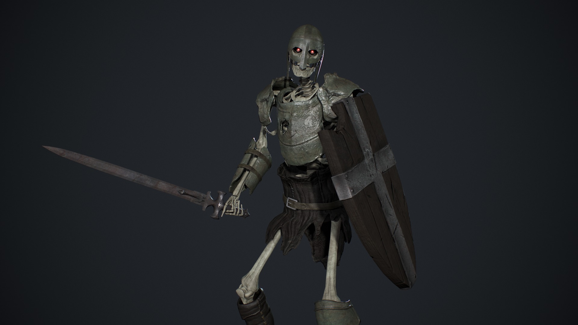 Skeleton 02 Low-poly 3D model_4