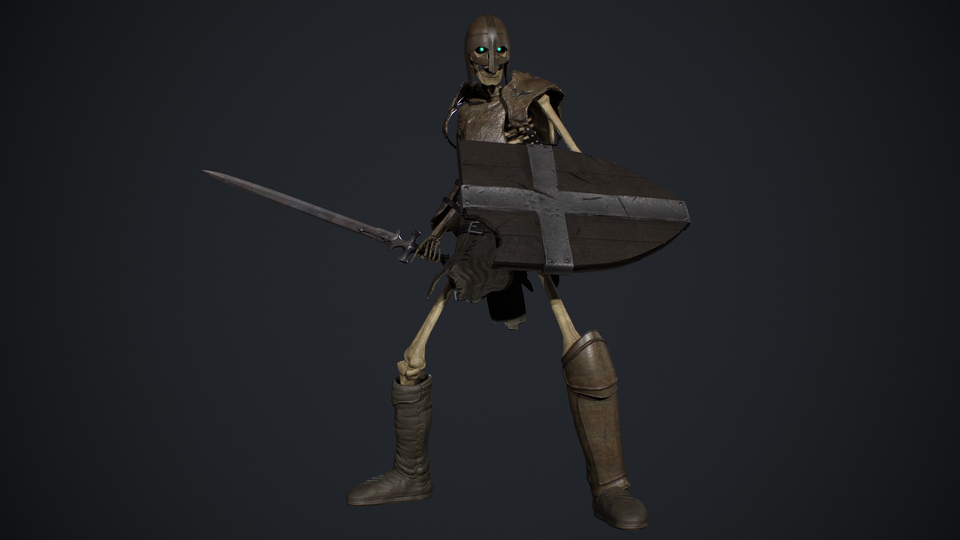 Skeleton 02 Low-poly 3D model_10