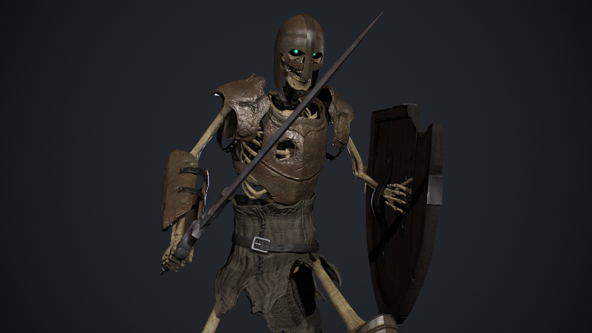 Skeleton 02 Low-poly 3D model_9