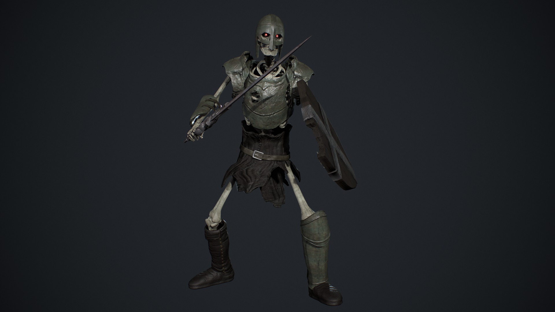 Skeleton 02 Low-poly 3D model_13