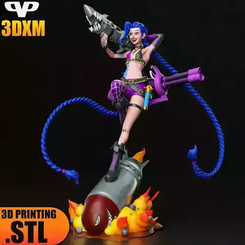 Jinx STL for 3D Printing 3DXM ChibiSTL