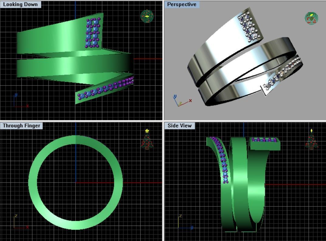 Diamond Band Ring 3D print model_2