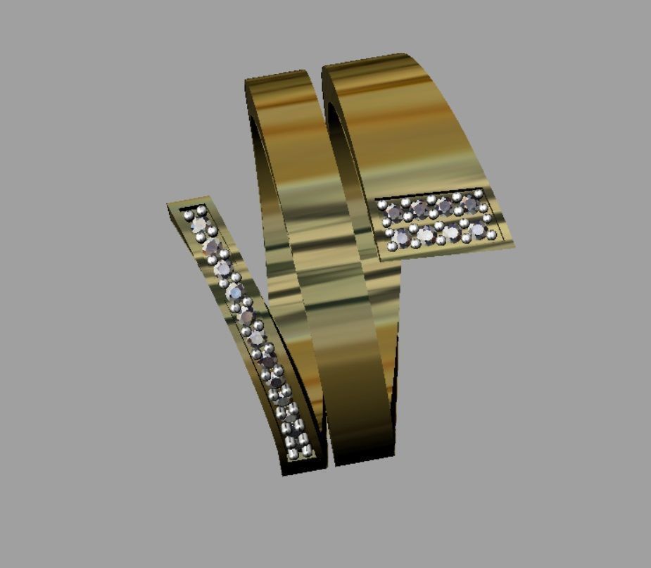 Diamond Band Ring 3D print model_5