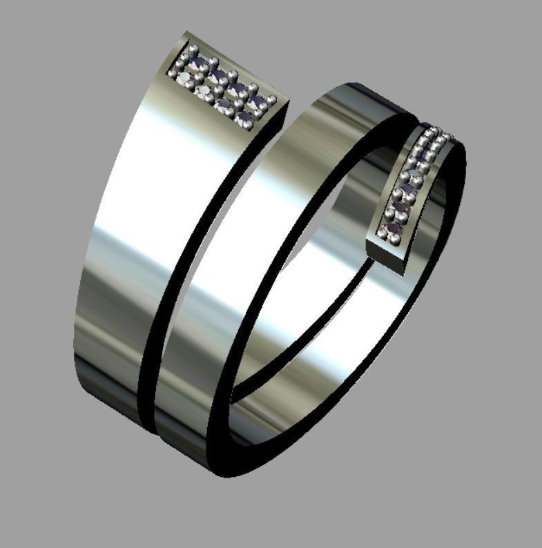 Diamond Band Ring 3D print model_1