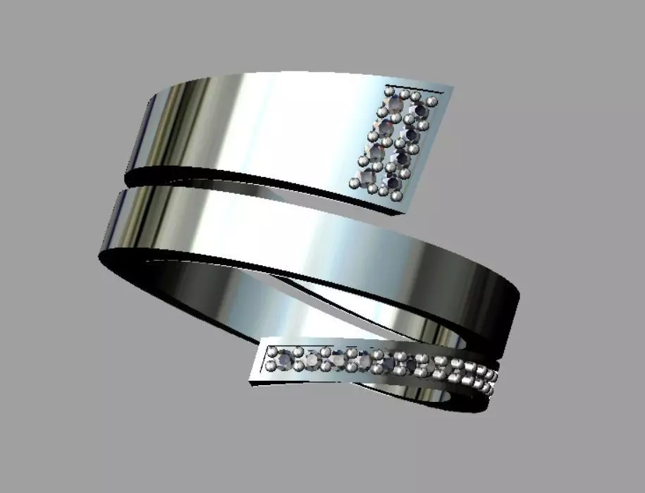 Diamond Band Ring 3D print model_0