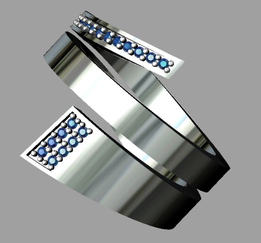 Diamond Band Ring 3D print model_3