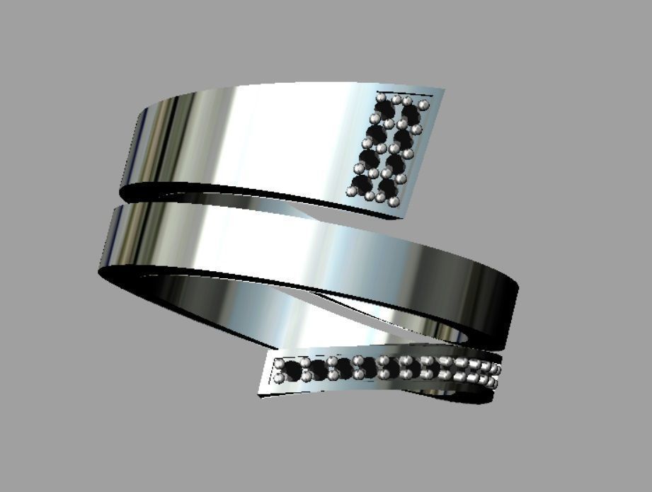 Diamond Band Ring 3D print model_4