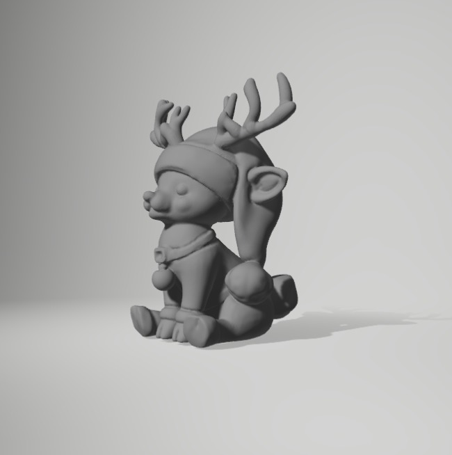Extra Cute Santa Deer 3D print model_2