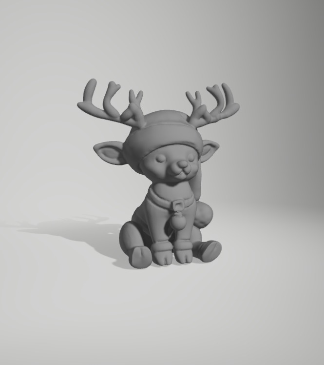 Extra Cute Santa Deer 3D print model_1