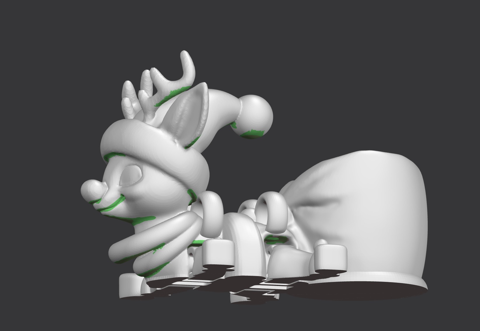 Flexy Happy Reindeer for a Modular Flying Train 3D print model_32