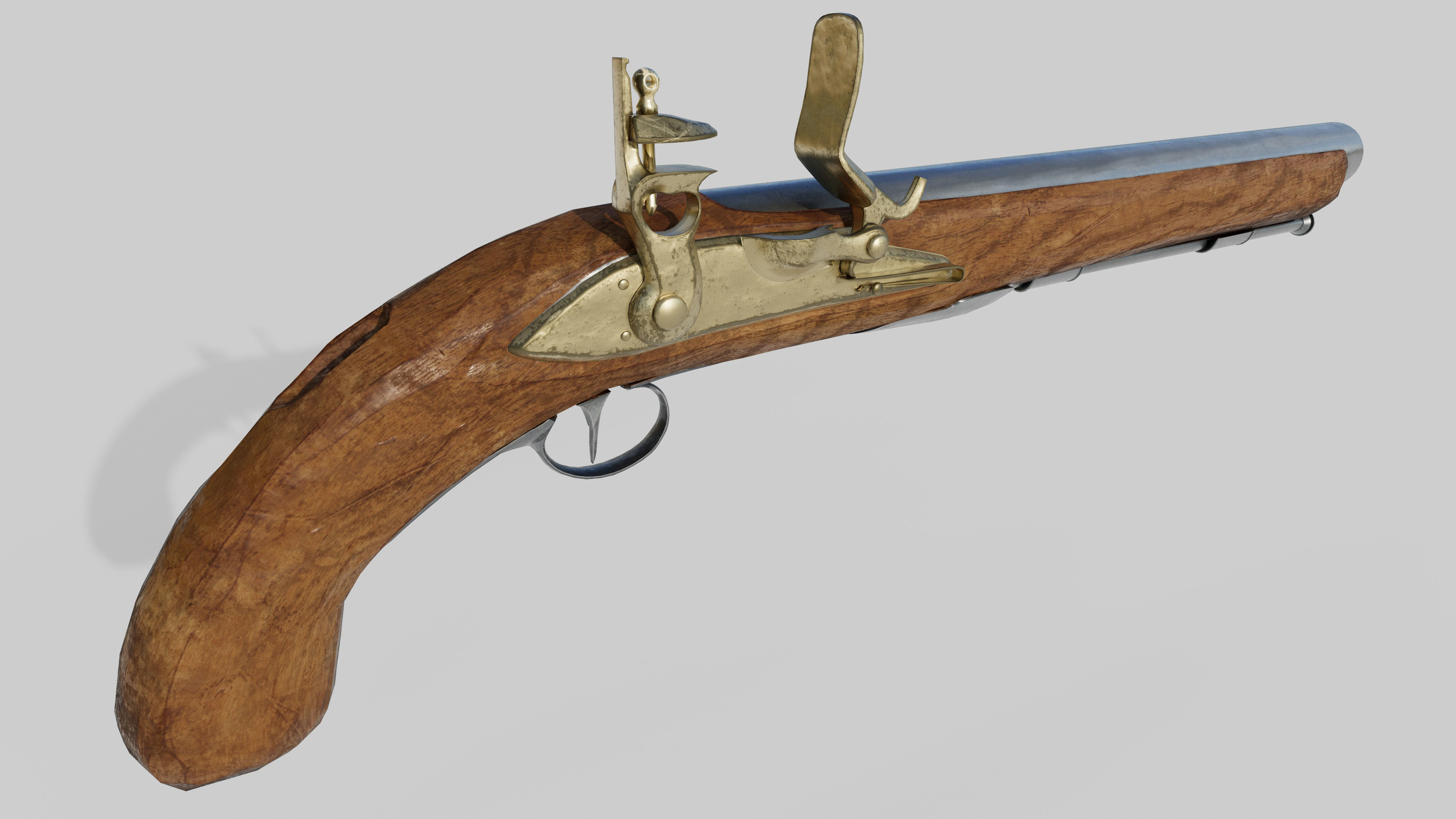 PBR Musket Pistol 3d model Free 3D model_6