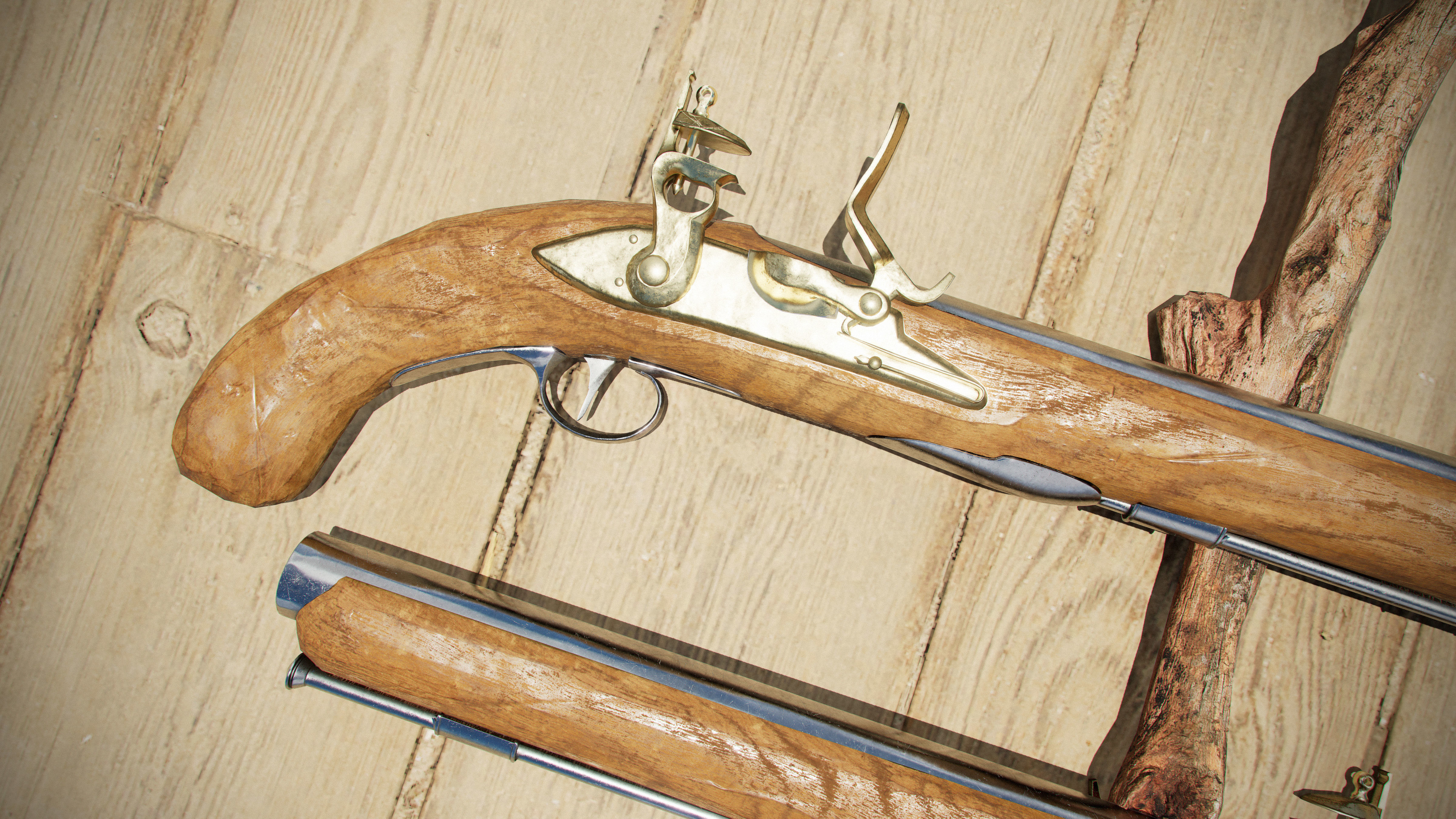 PBR Musket Pistol 3d model Free 3D model_2