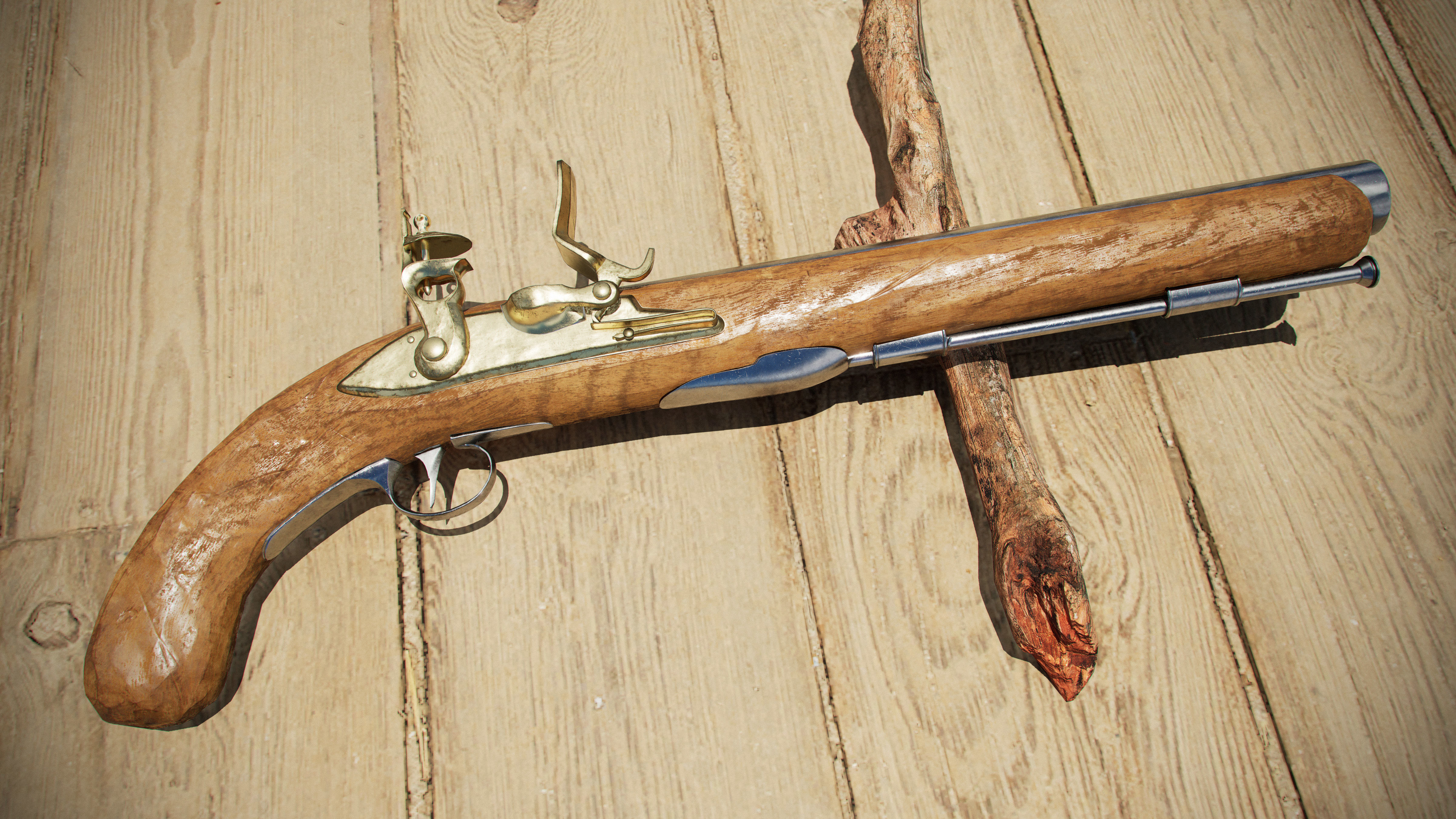 PBR Musket Pistol 3d model Free 3D model_3