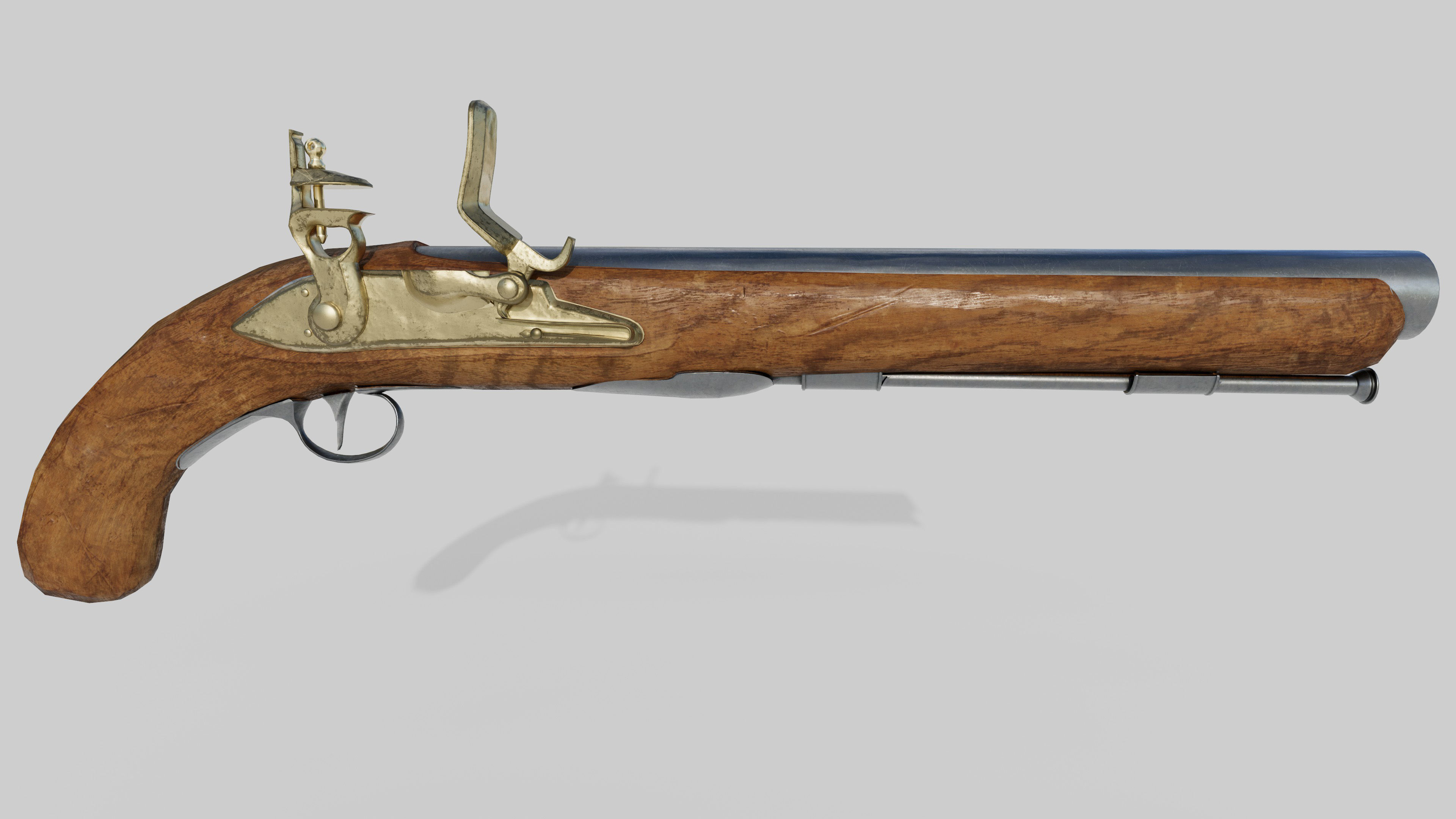 PBR Musket Pistol 3d model Free 3D model_5