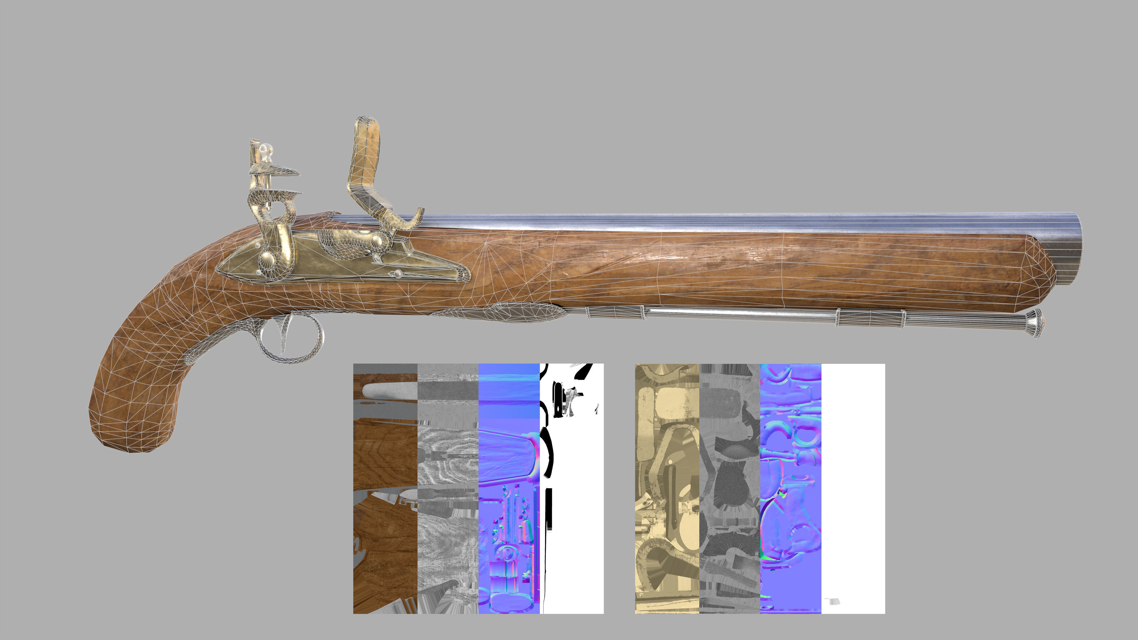 PBR Musket Pistol 3d model Free 3D model_4