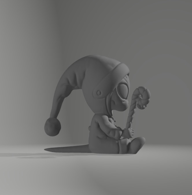 Winter Alien Driving a candy 3D print model_2