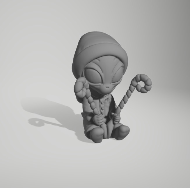 Winter Alien Driving a candy 3D print model_4