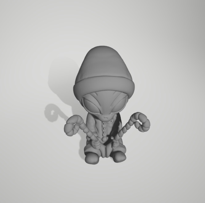 Winter Alien Driving a candy 3D print model_9