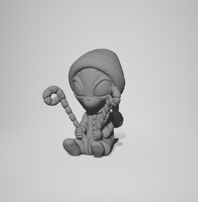 Winter Alien Driving a candy 3D print model_3