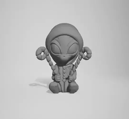 Winter Alien Driving a candy 3D print model Winter Alien Driving a candy 3D print model