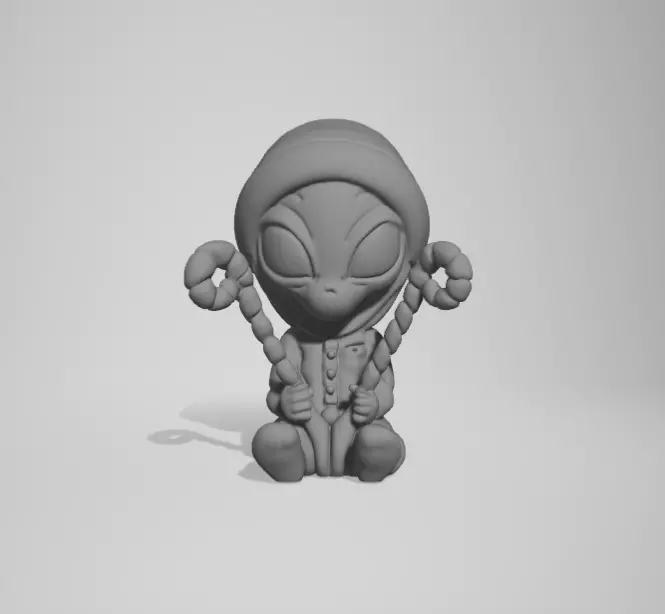 Winter Alien Driving a candy 3D print model_0
