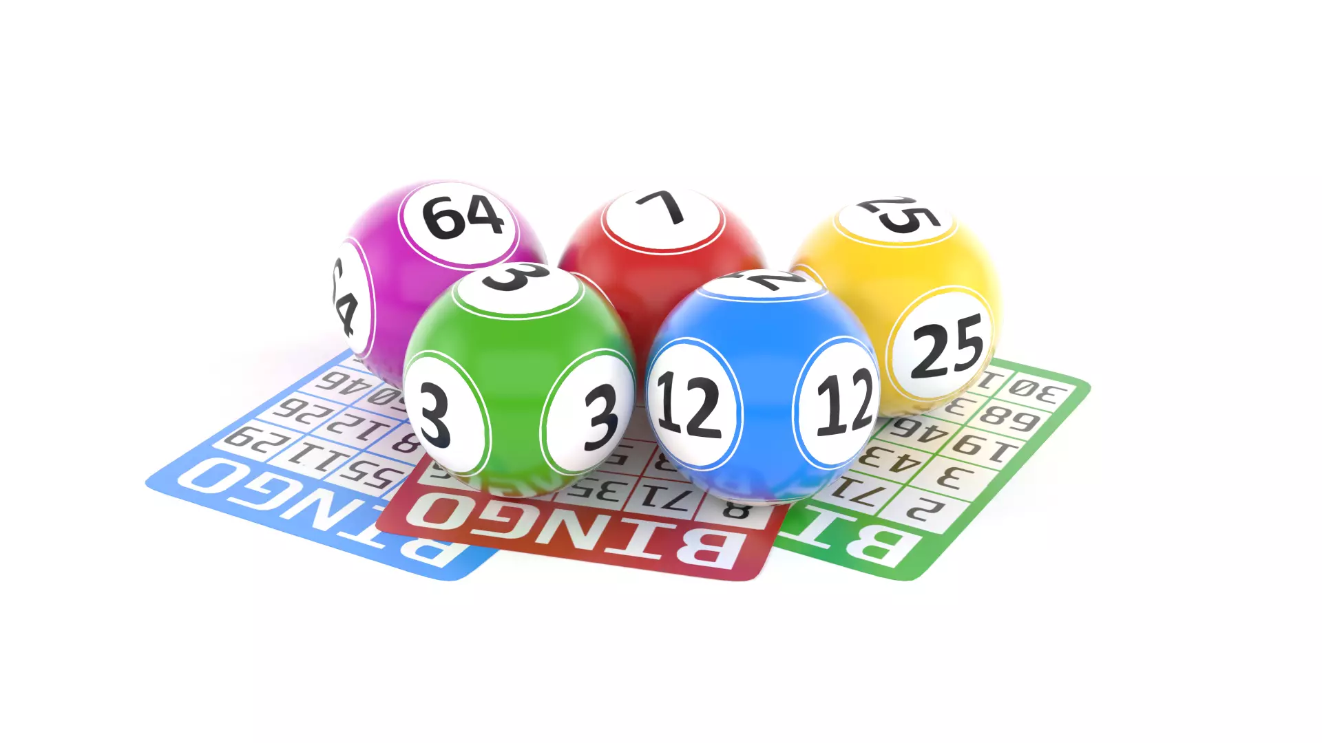 Bingo Balls and Cards 3D model_0