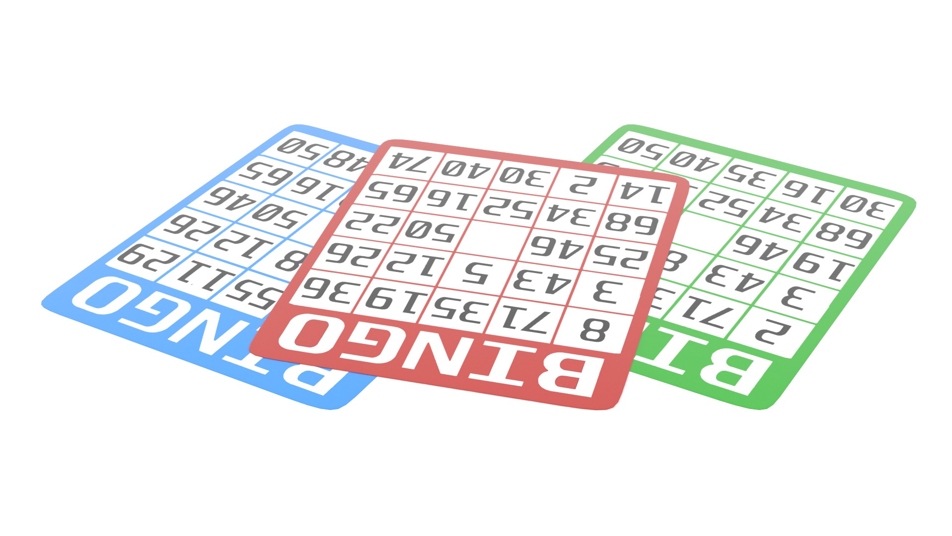 Bingo Balls and Cards 3D model_7