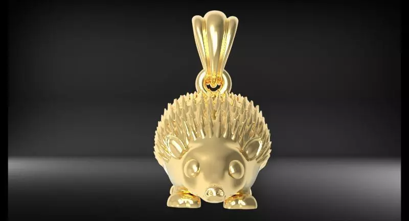 Hedgehog Pendant Necklace Animal Jewellery 3D print model