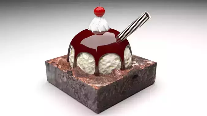 Brownie Sundae 3D model