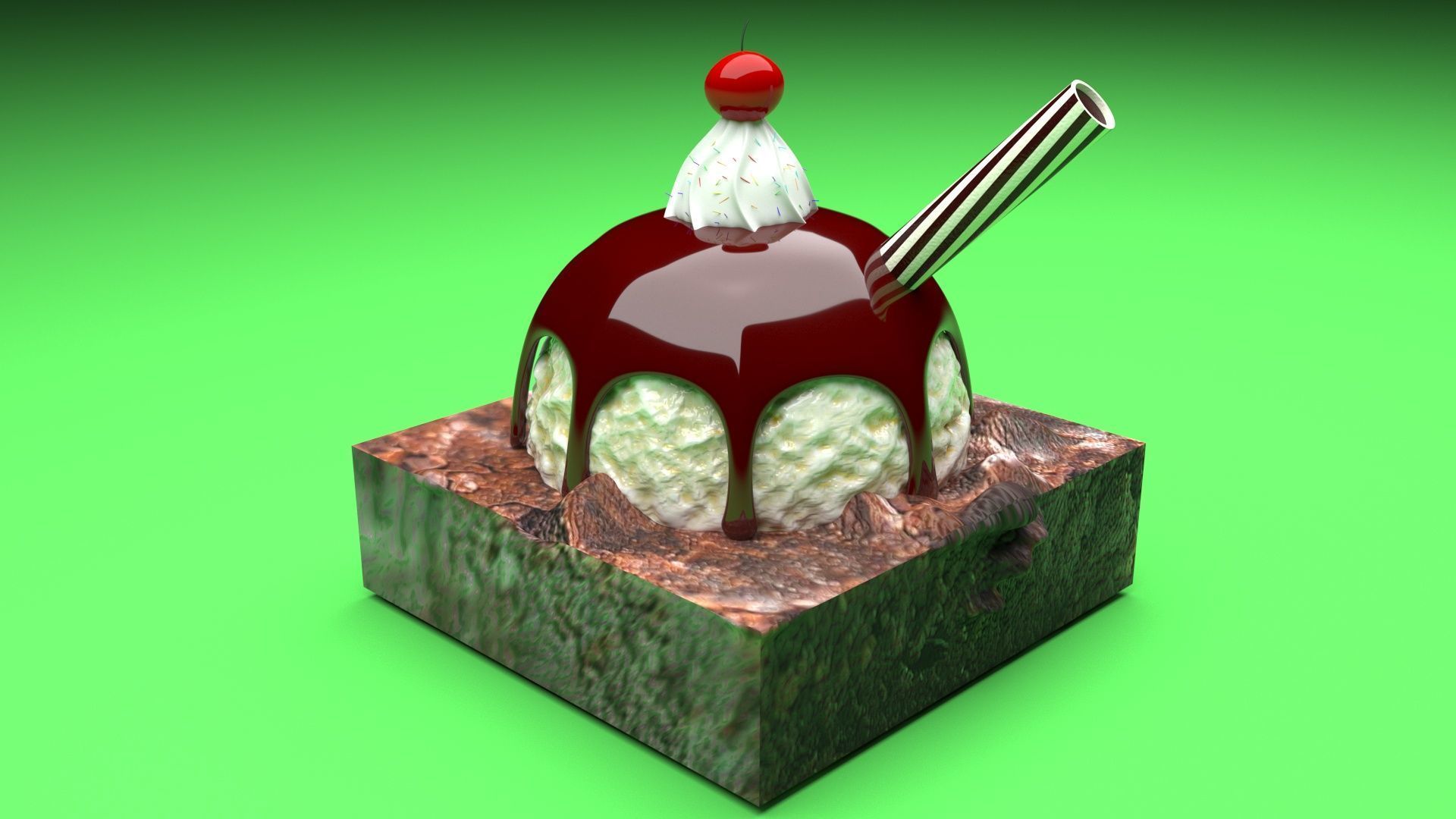 Brownie Sundae 3D model_6