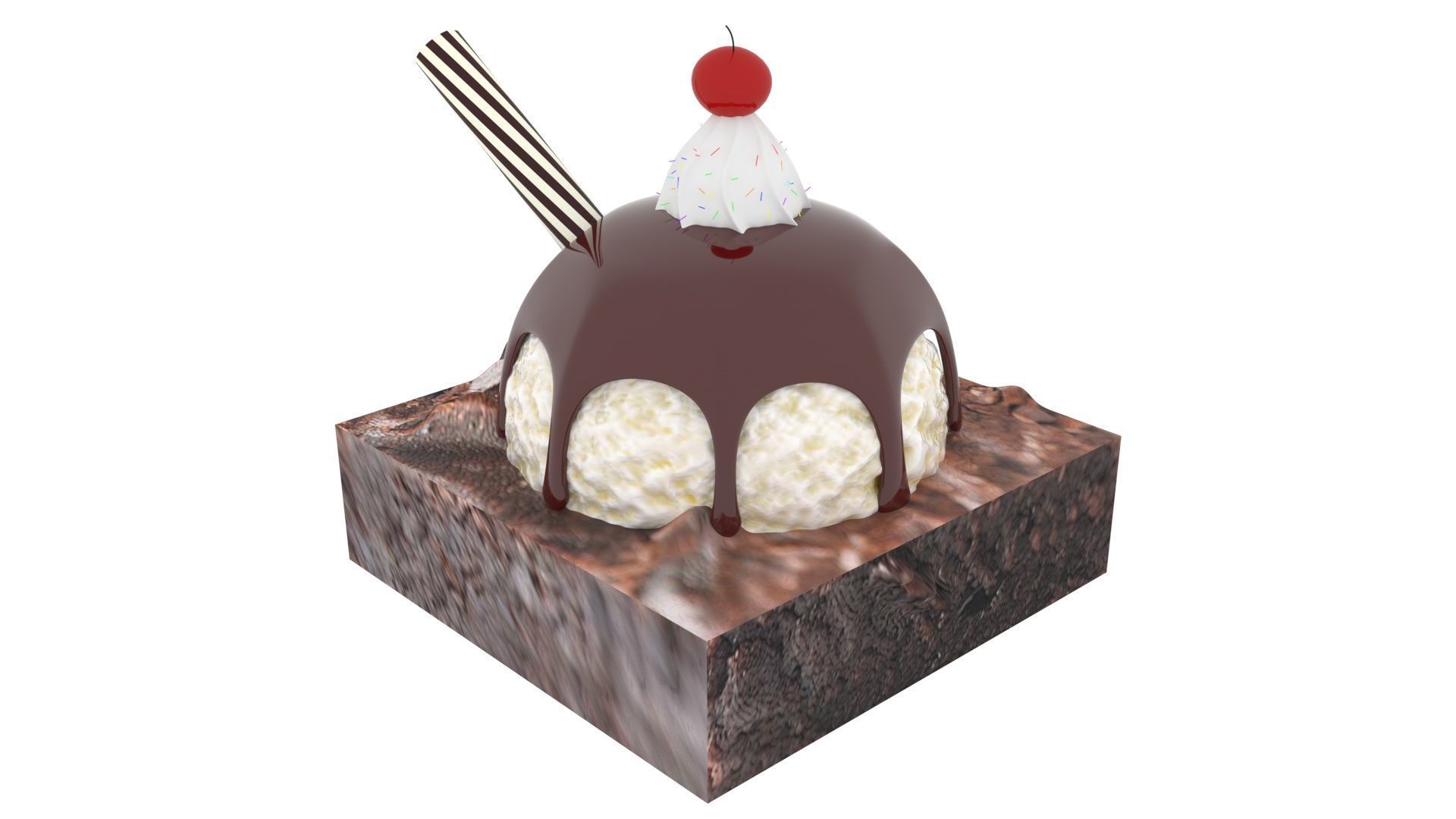 Brownie Sundae 3D model_10