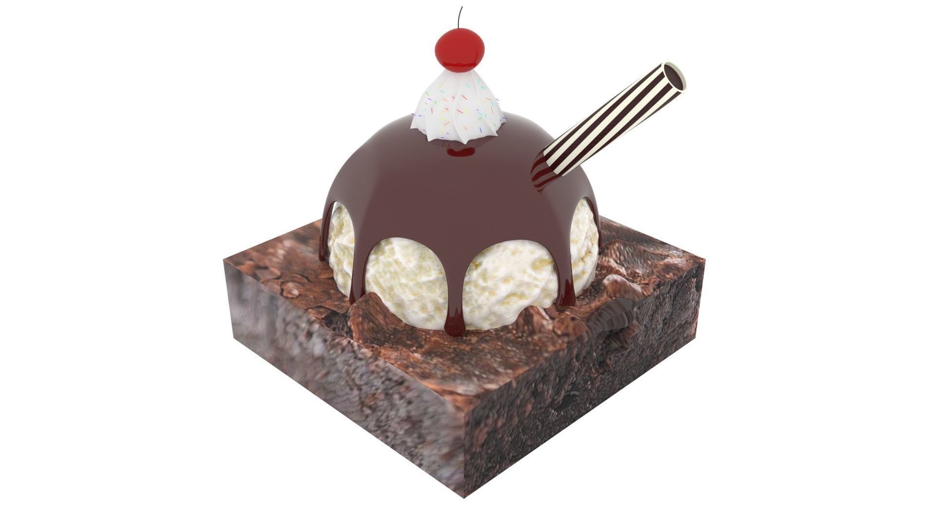 Brownie Sundae 3D model_13
