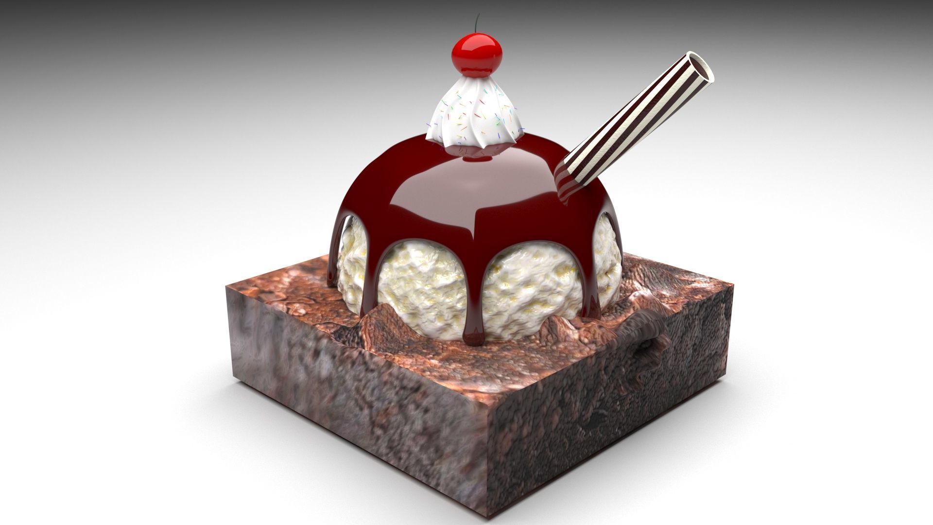 Brownie Sundae 3D model_5