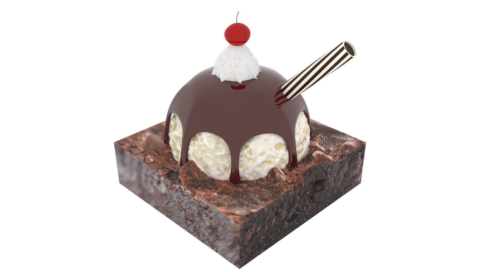 Brownie Sundae 3D model_8