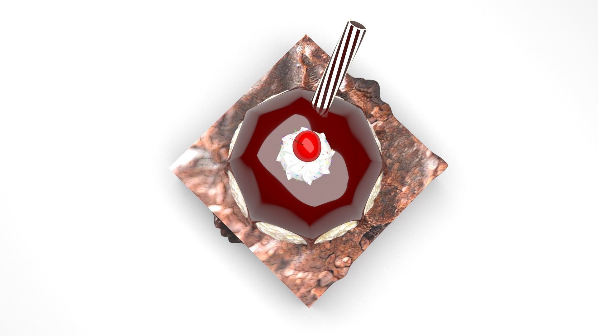 Brownie Sundae 3D model_4